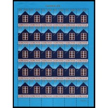 1980. Færøerne. Julemærkeark. Ufoldet. Vindue med lys.